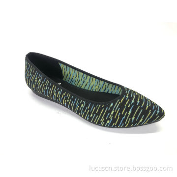 Women's Pointed Toe Knit Shoes Work Flats